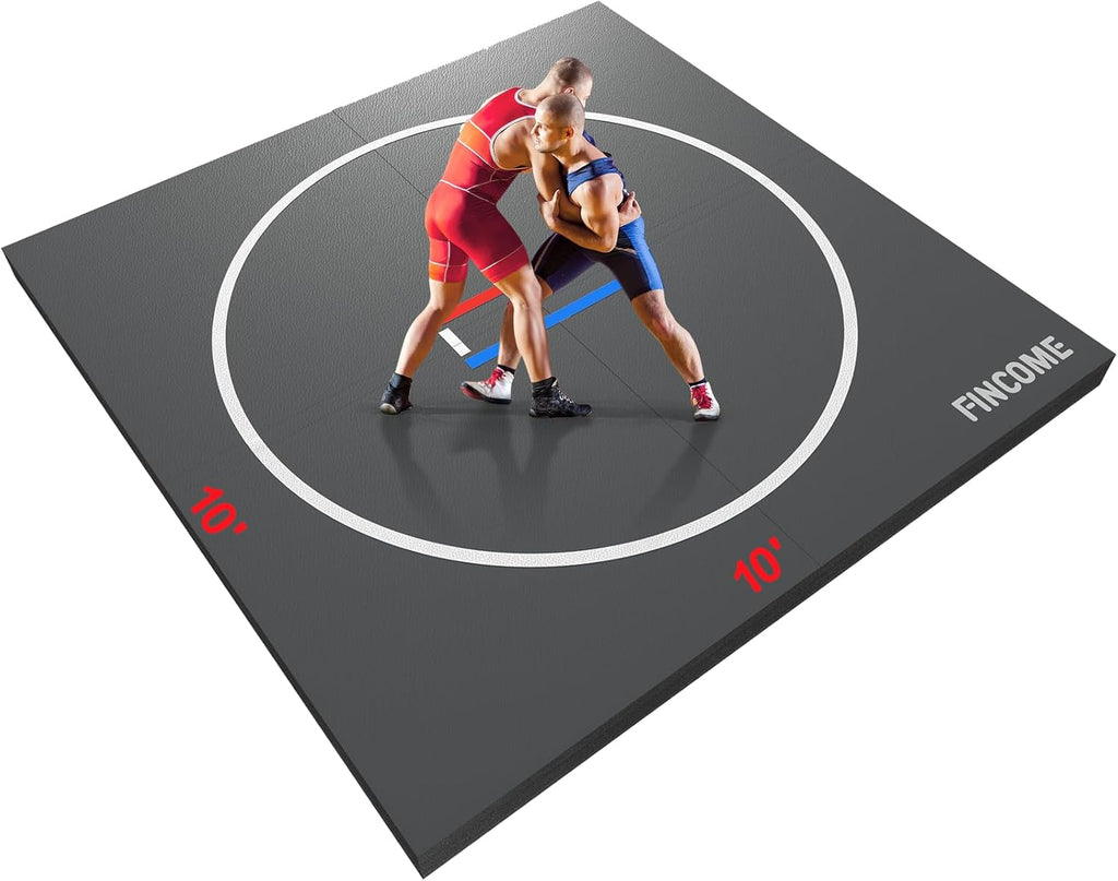 10' X 10' /10' X 6.5' Wrestling Mat for Home Black Jiu Jitsu Wrestling Mats Durable Judo Mats for BJJ MMA Training Roll-Up Design Wrestling Mat for Grappling Martial Art Boxing Judo